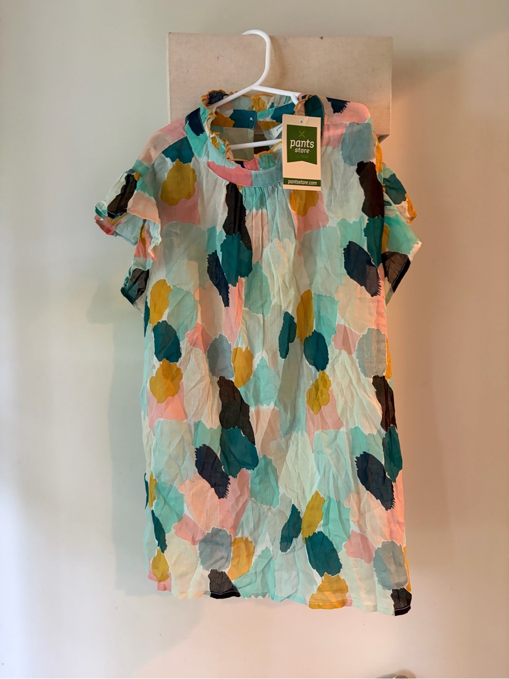 Pants Store Women's Multicolor Printed Short Sleeve Top - Pastel Teal